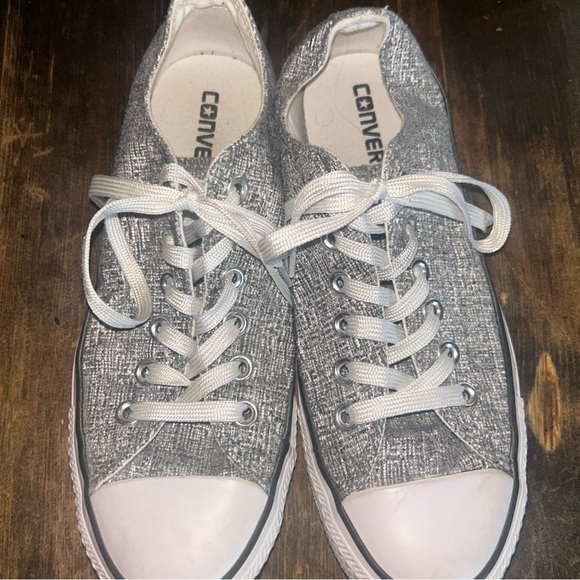 Converse All-Star Sneakers Shoes Women's Size 7 Silver Metallic‎ - Picture 5 of 10